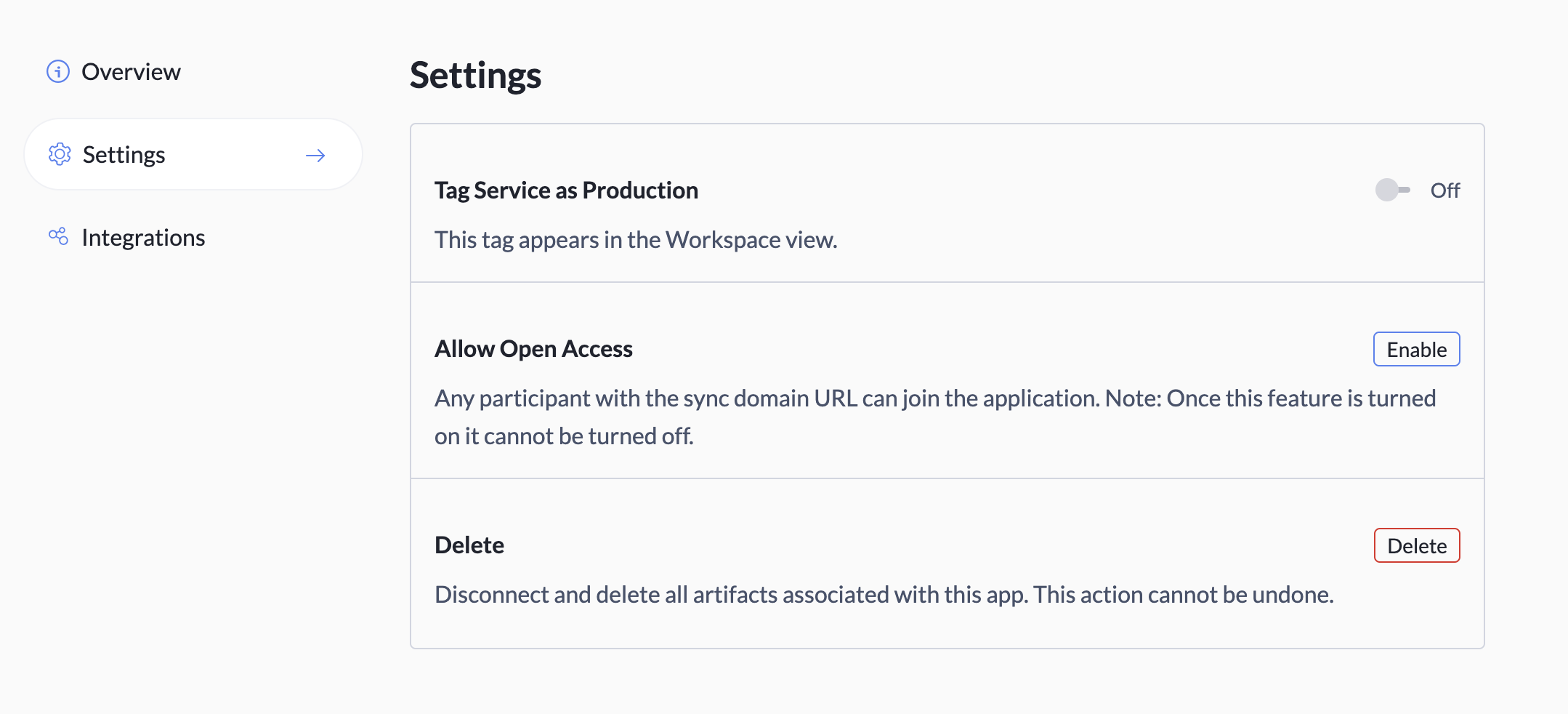 Synchronizer Settings tab